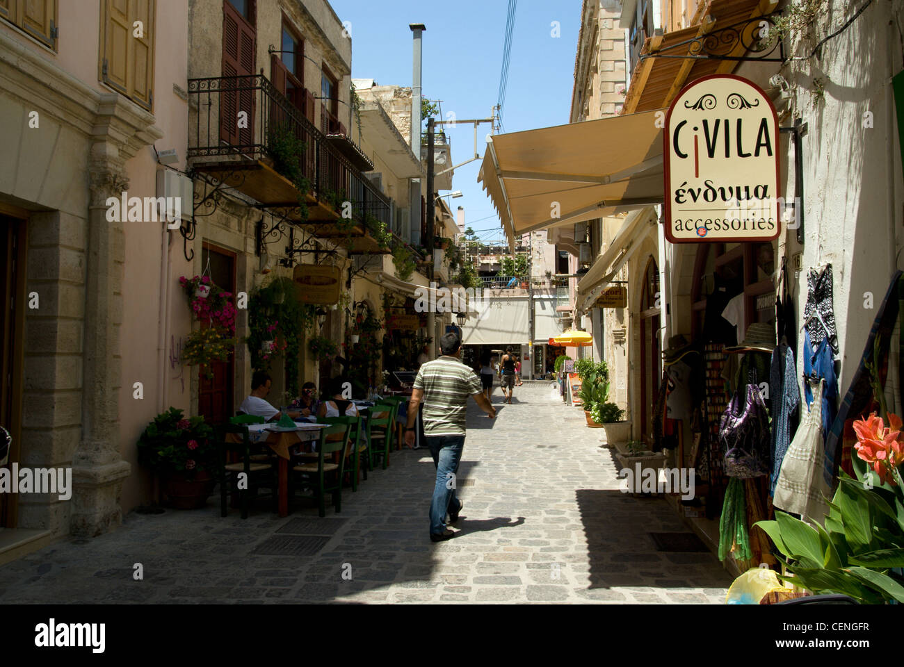kleinen Backstreet Rethymnon alte Stadt Kreta Griechenland Stockfoto