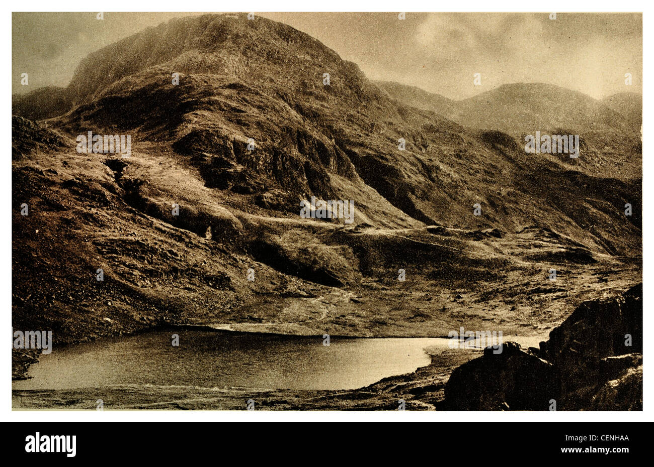 STY Head große End Berg Scafell Berg Passweg englischen Lake District Cumbria England UK Wasdale Wastwater alte Lastesel Stockfoto