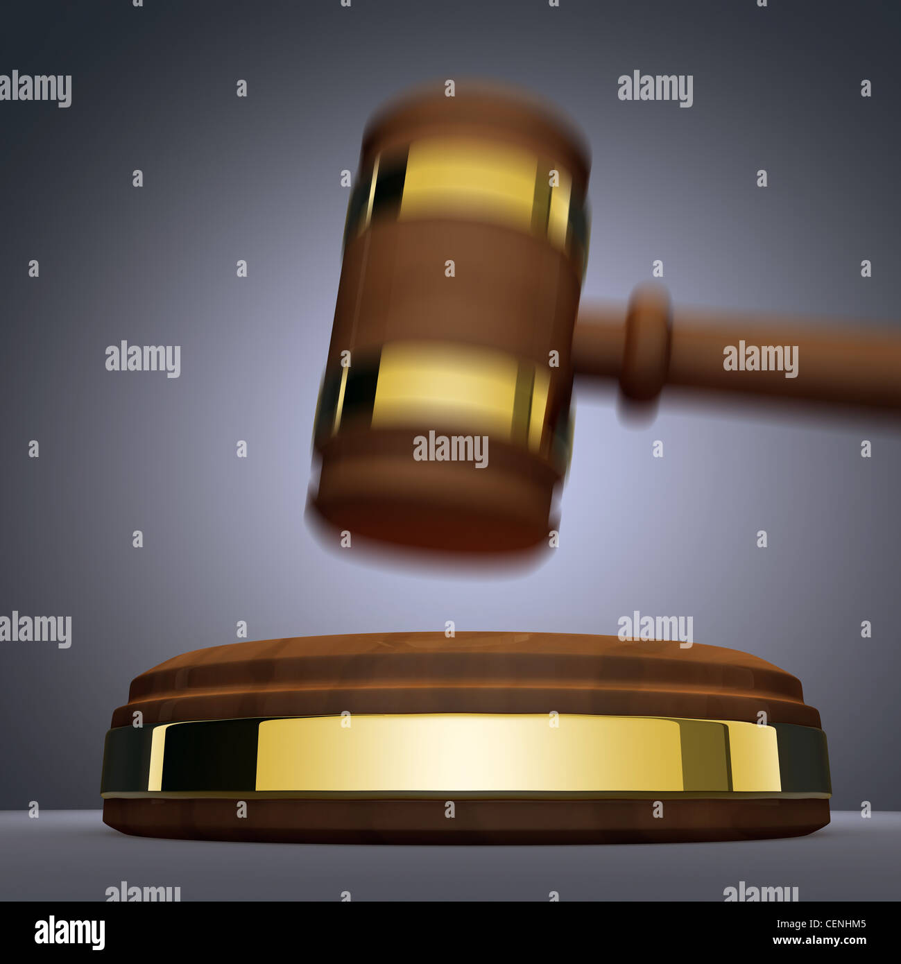 Das Urteil des Prozesses (durchgeführt in 3d) Stockfoto