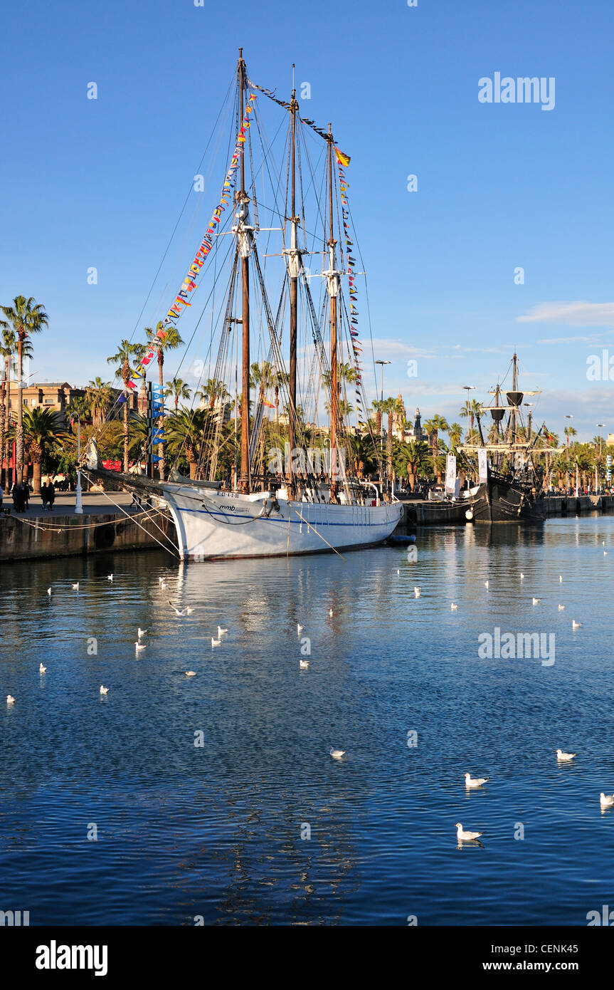 Barcelona, Spanien. Das Schiff "Santa Eualia" im Port Vell - jetzt maritime museum Stockfoto