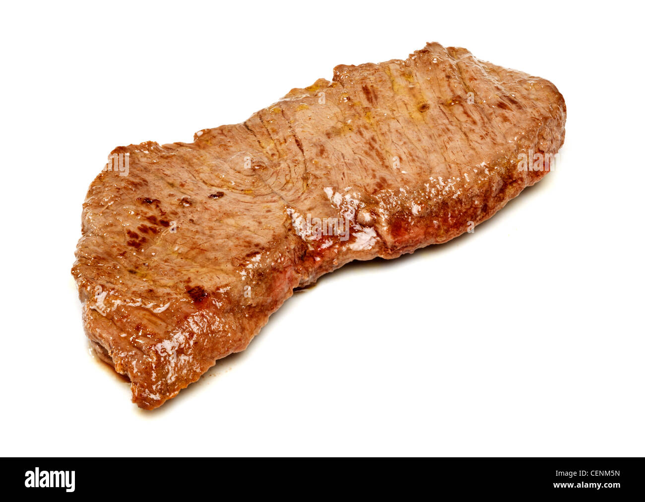 Steak - gekocht - auf weißem Hintergrund Stockfoto