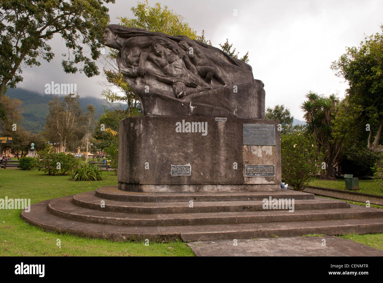 Der Park in Santa Maria de Dota, Costa Rica. Stockfoto