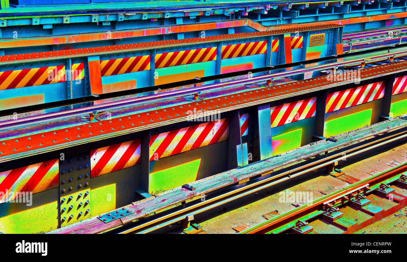 Abstrakt Nahaufnahme von u-Bahn-Gleise Stockfoto