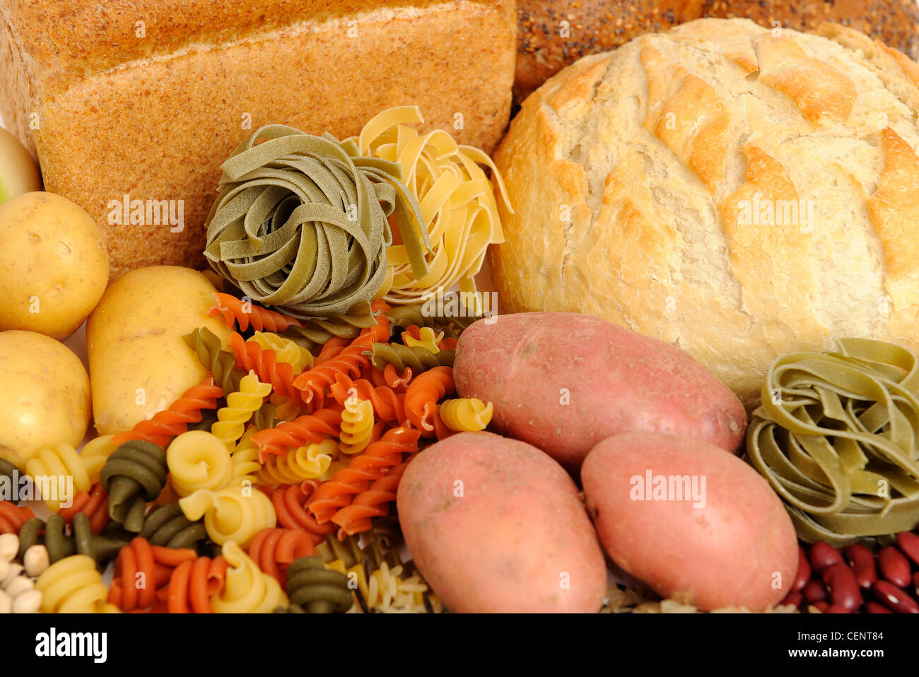 Kohlenhydrate-Stillleben Stockfoto