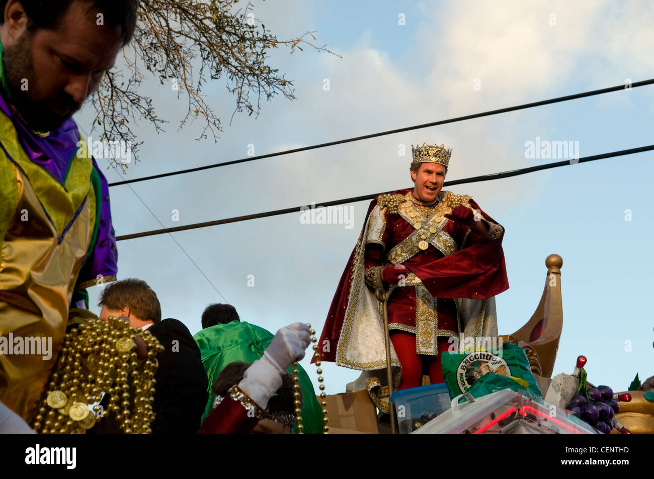 Wird Ferrell auf den König der float, New-Orleans Karneval König von Bacchus 2012 Stockfoto