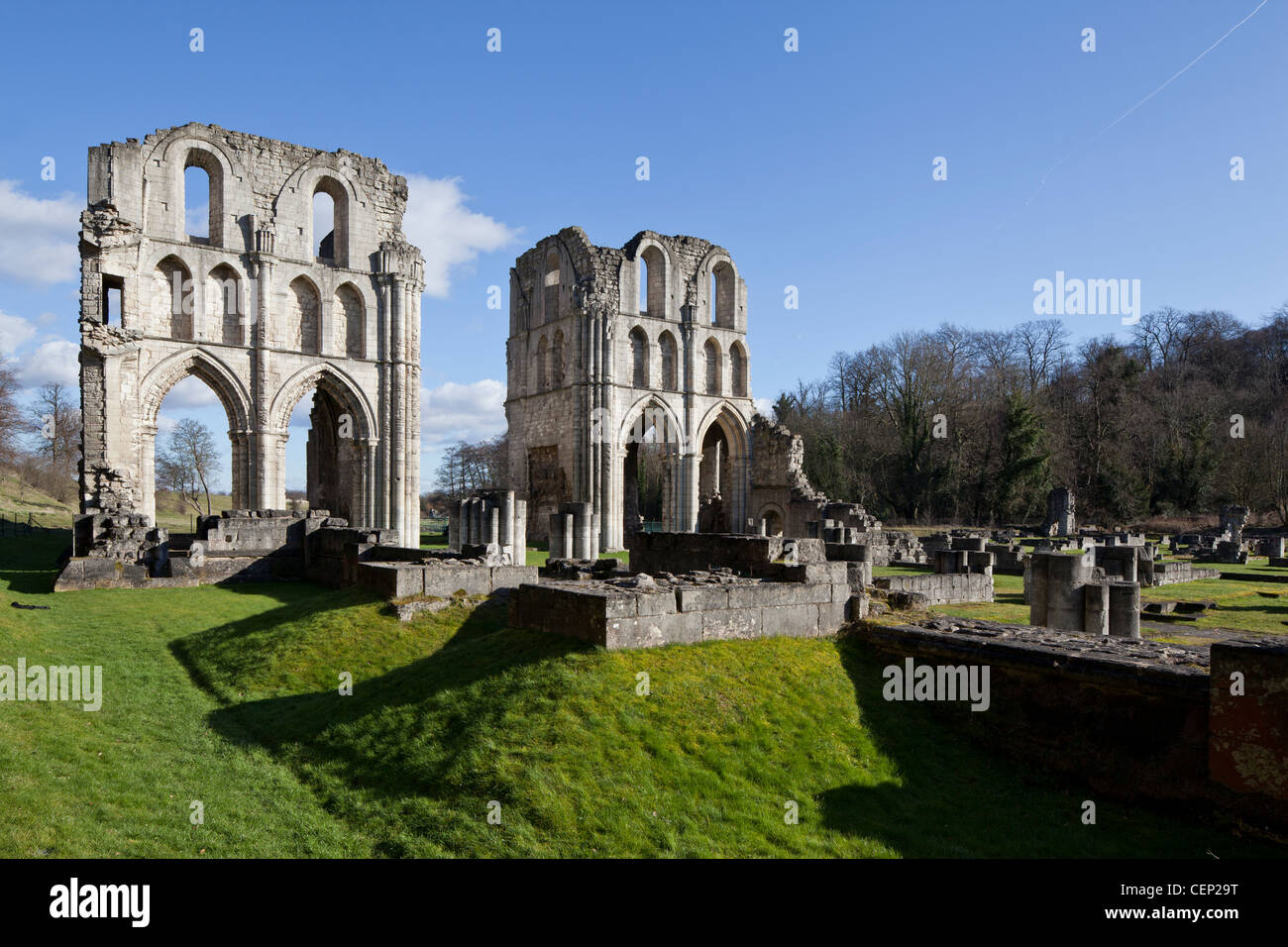 Die Ruinen von Roche Abbey, ein Zisterzienser Kloster gegründet 1147 an Maltby nahe Rotherham, South Yorkshire, Großbritannien Stockfoto