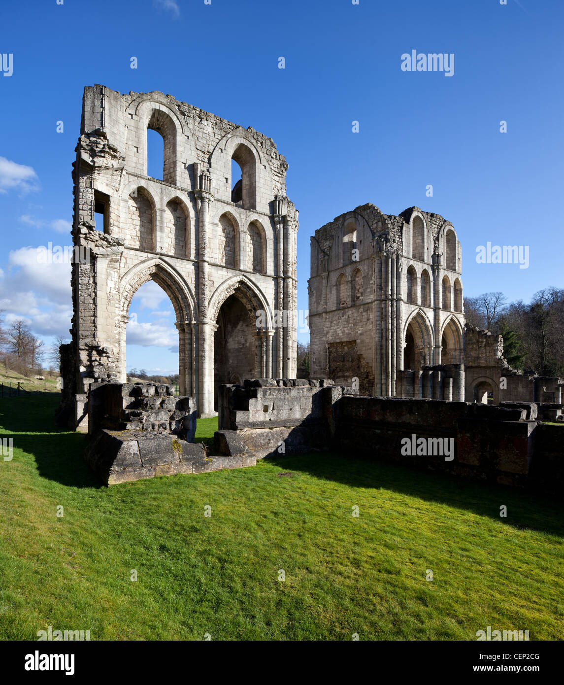 Die Ruinen von Roche Abbey, ein Zisterzienser Kloster gegründet 1147 an Maltby nahe Rotherham, South Yorkshire, Großbritannien Stockfoto