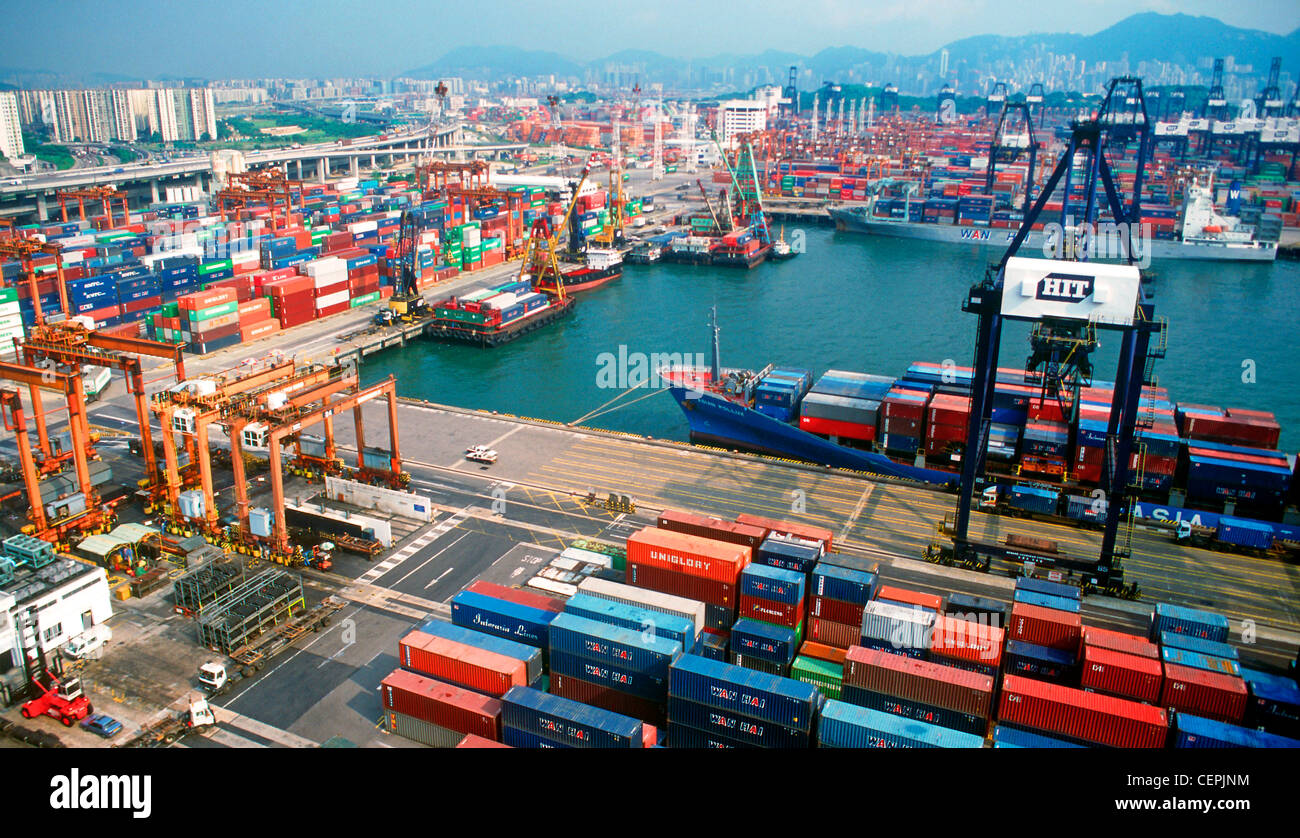 Kwai Chung Containerhafen, Hong Kong, China Stockfotografie Alamy