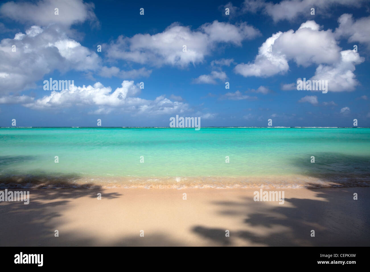Tropischen Insel Guam und Tumon Bay .shadow Baum am Strand Stockfoto