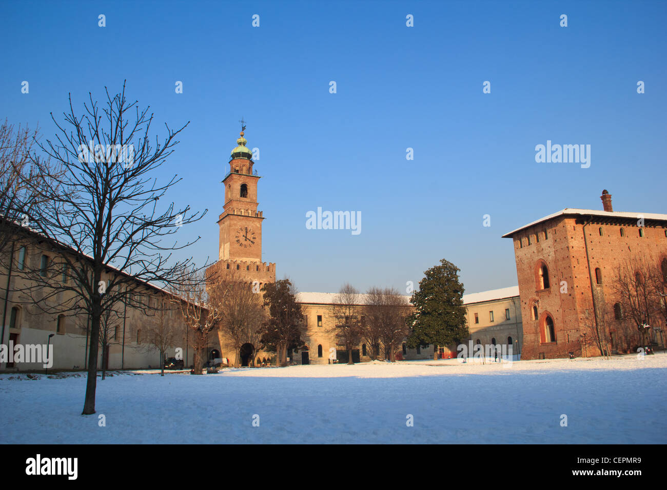 Vigevano Burg Stockfoto