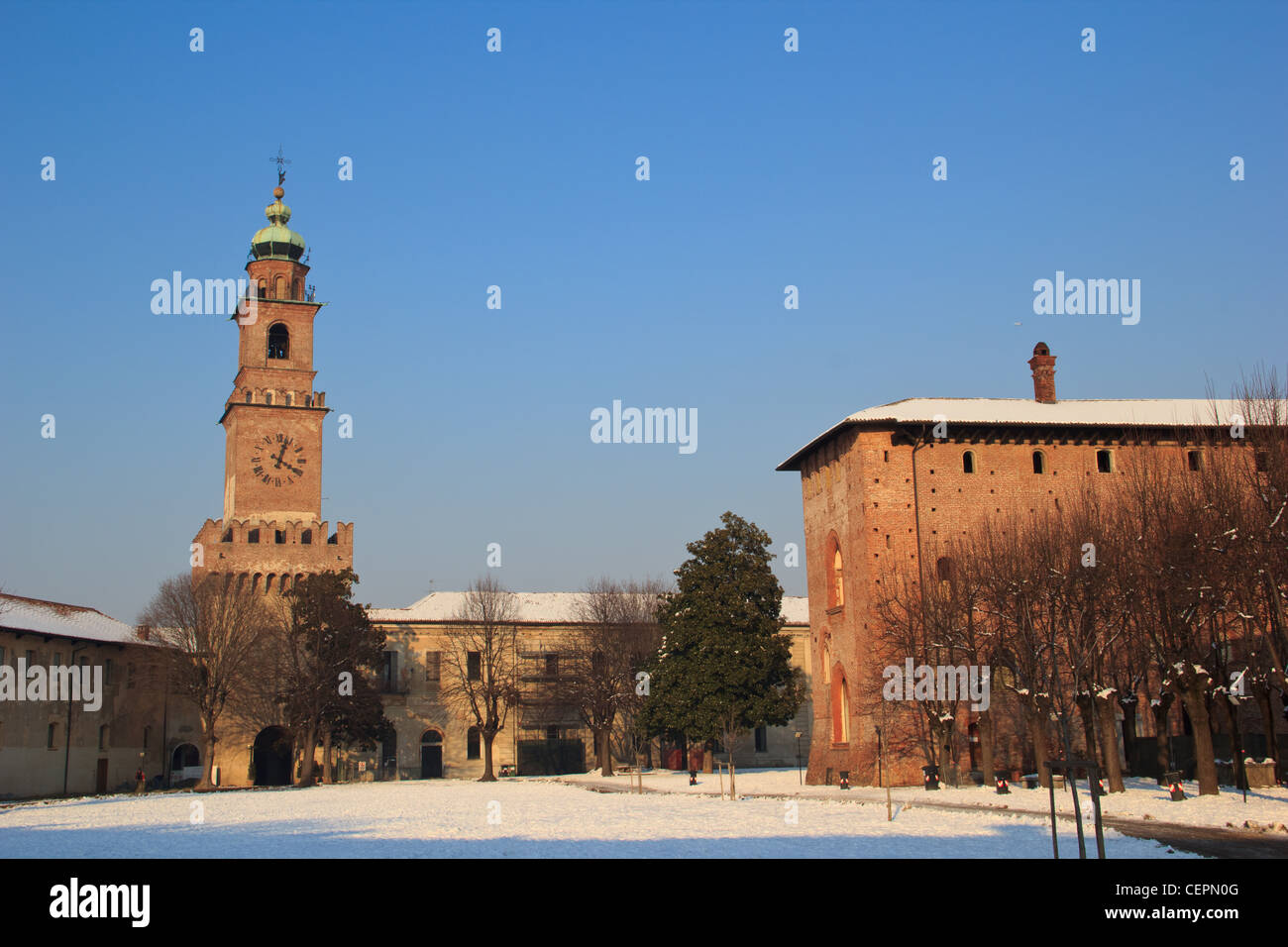 Vigevano Burg Stockfoto