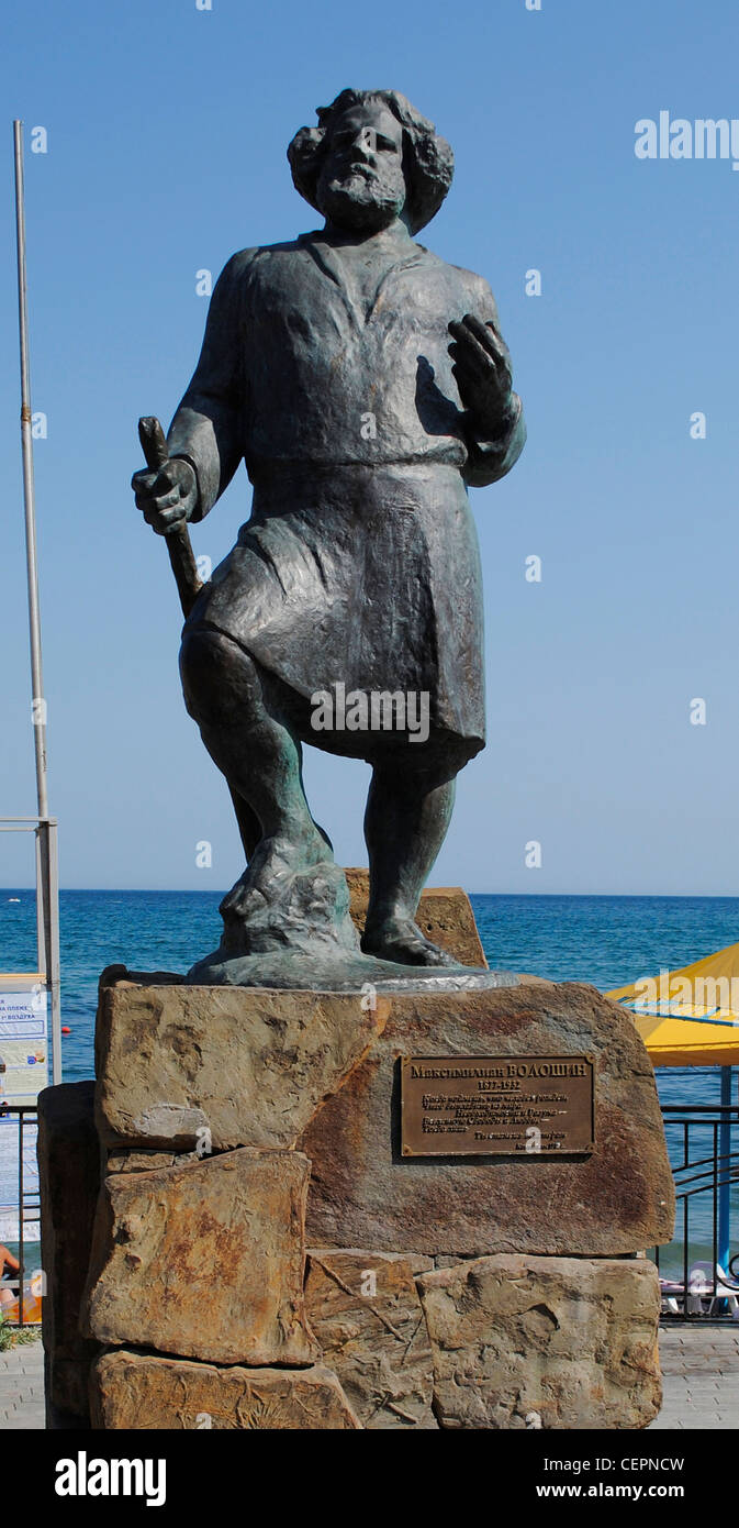 Ukraine. Die autonome Republik Krim. Koktebel. Maximilian Woloschin (1877-1932). Russischer Dichter. Die Statue. Stockfoto