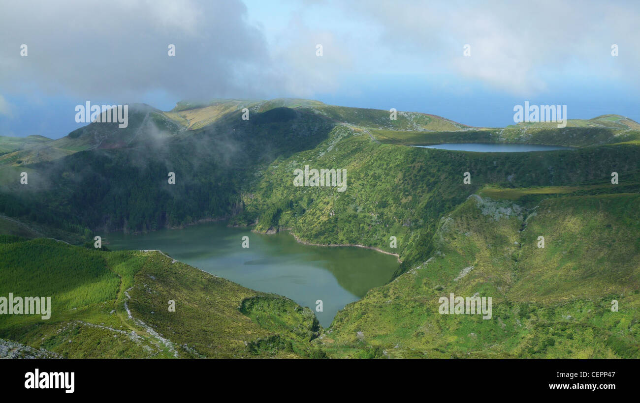 Zwei Lagunen der Insel Flores (Azoren - Portugal) Stockfoto
