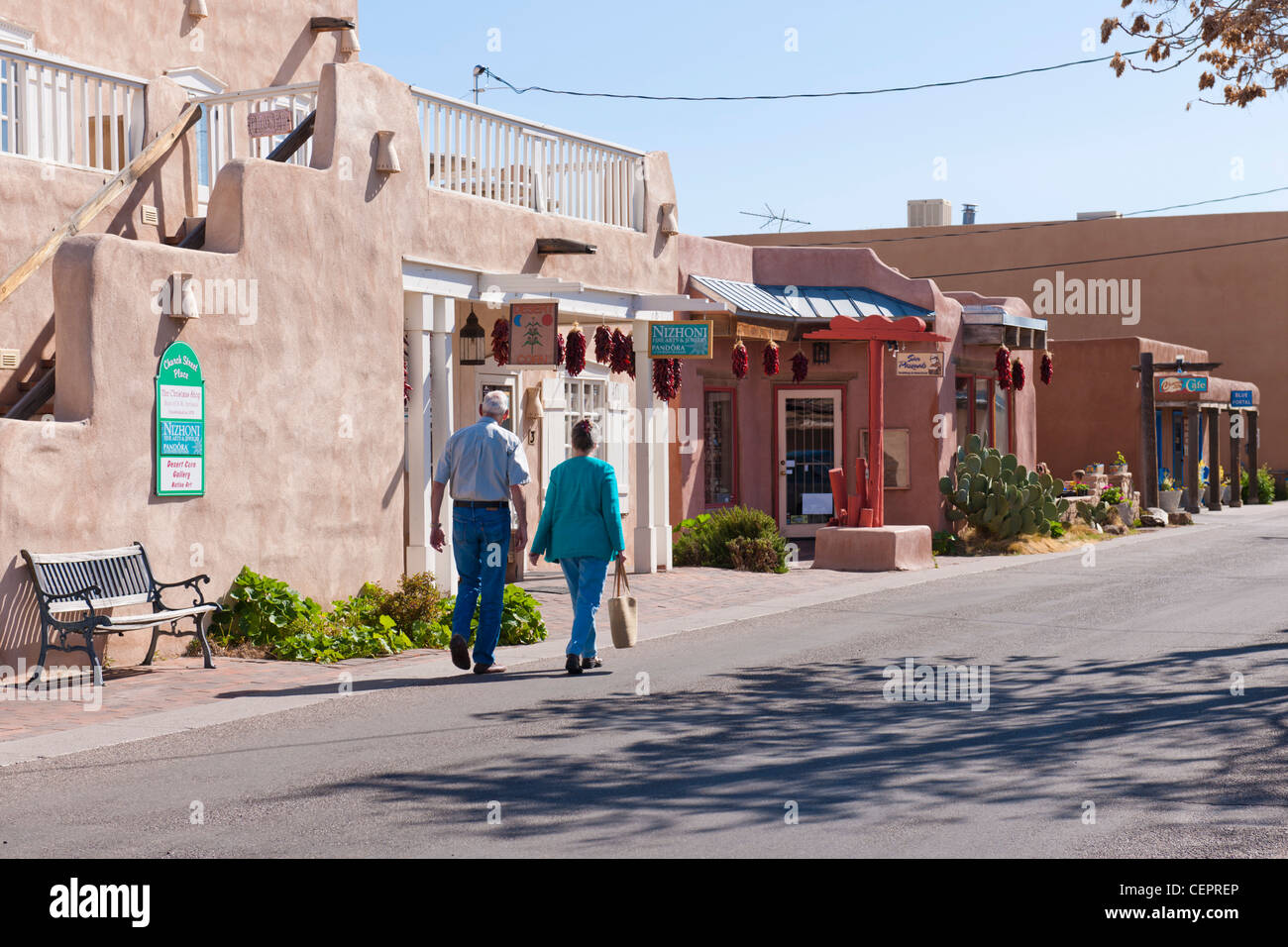Straße in der Altstadt Albuquerque Stockfoto