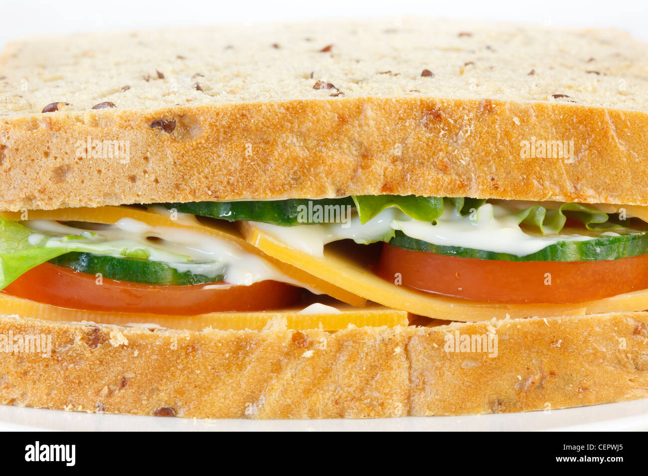 Käse und Salat-sandwich Stockfoto