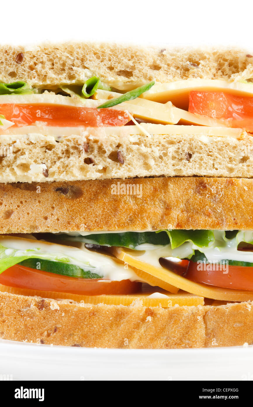 Käse und Salat-sandwich Stockfoto