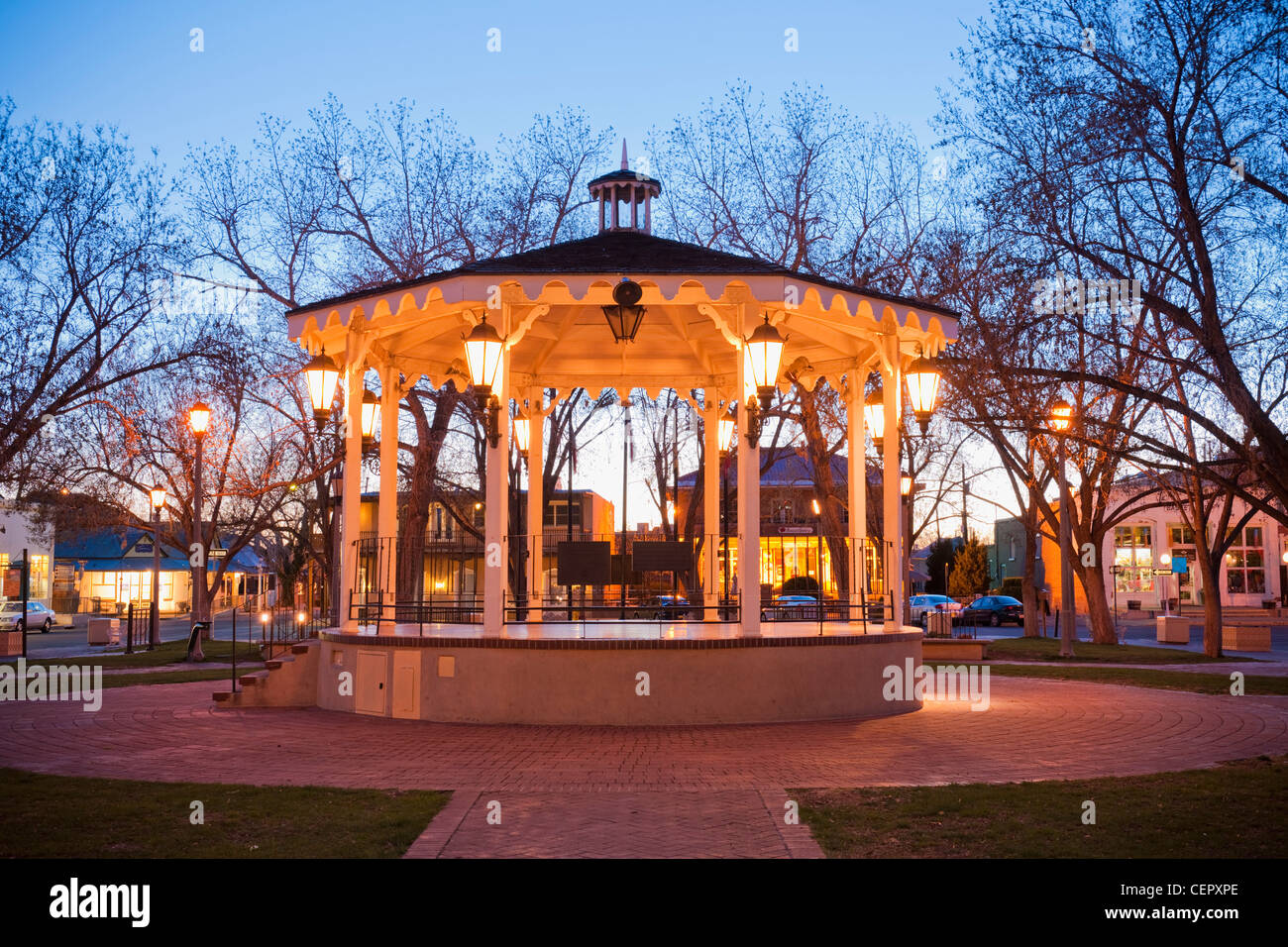 Alte Stadt Plaza Musikpavillon, Albuquerque Stockfoto