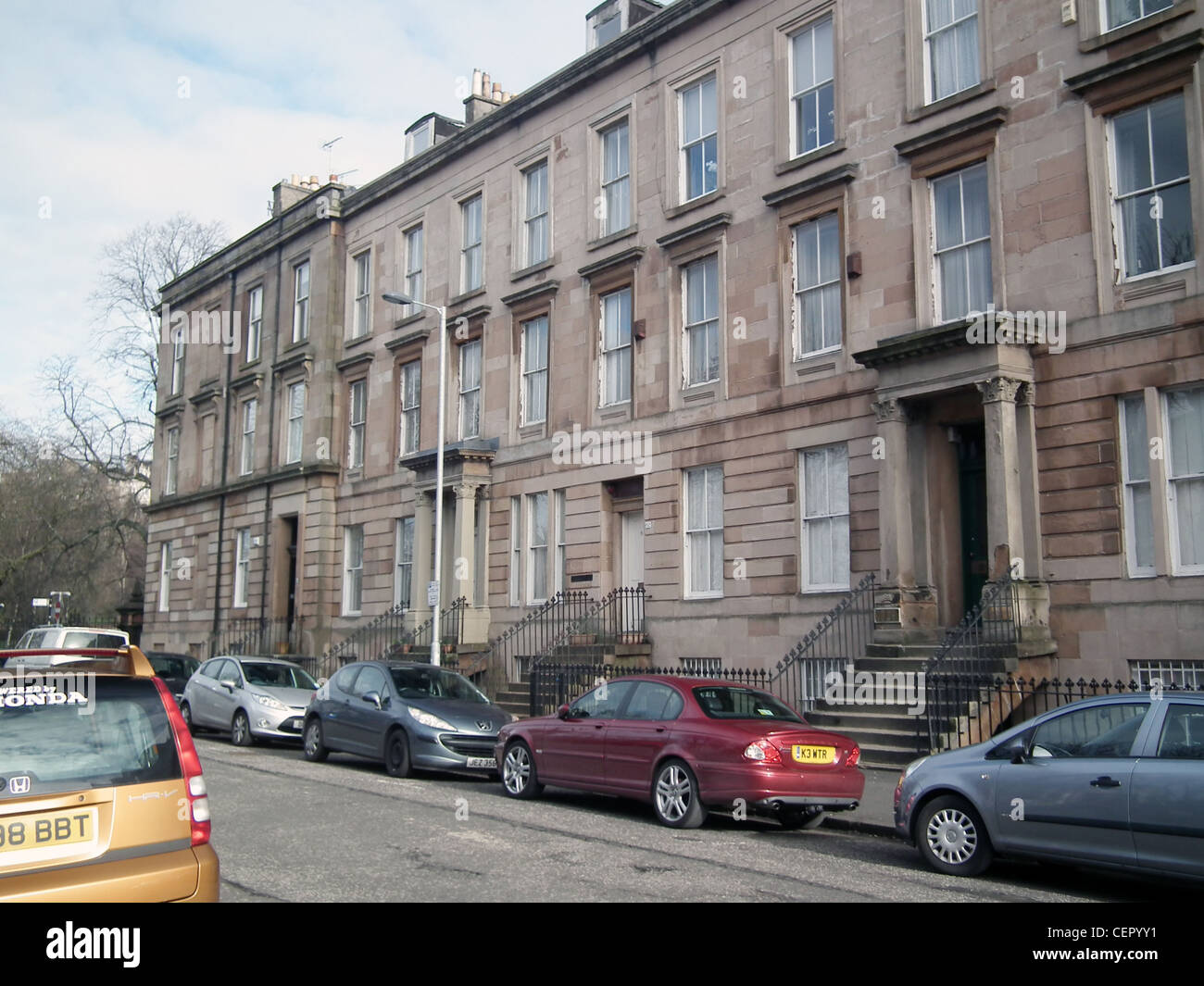 GLASGOW Mietskasernen in Haugh Straße in der Nähe von Kelvingrove Park. Foto Tony Gale Stockfoto