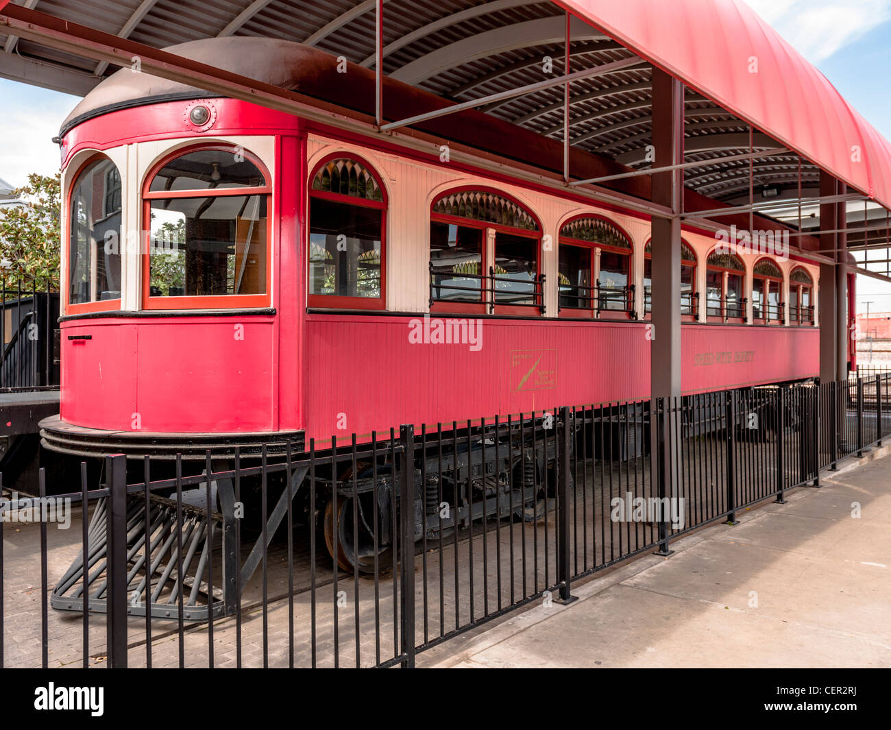 Texas Electric Railway Trolleycar Fort Worth Stockfoto