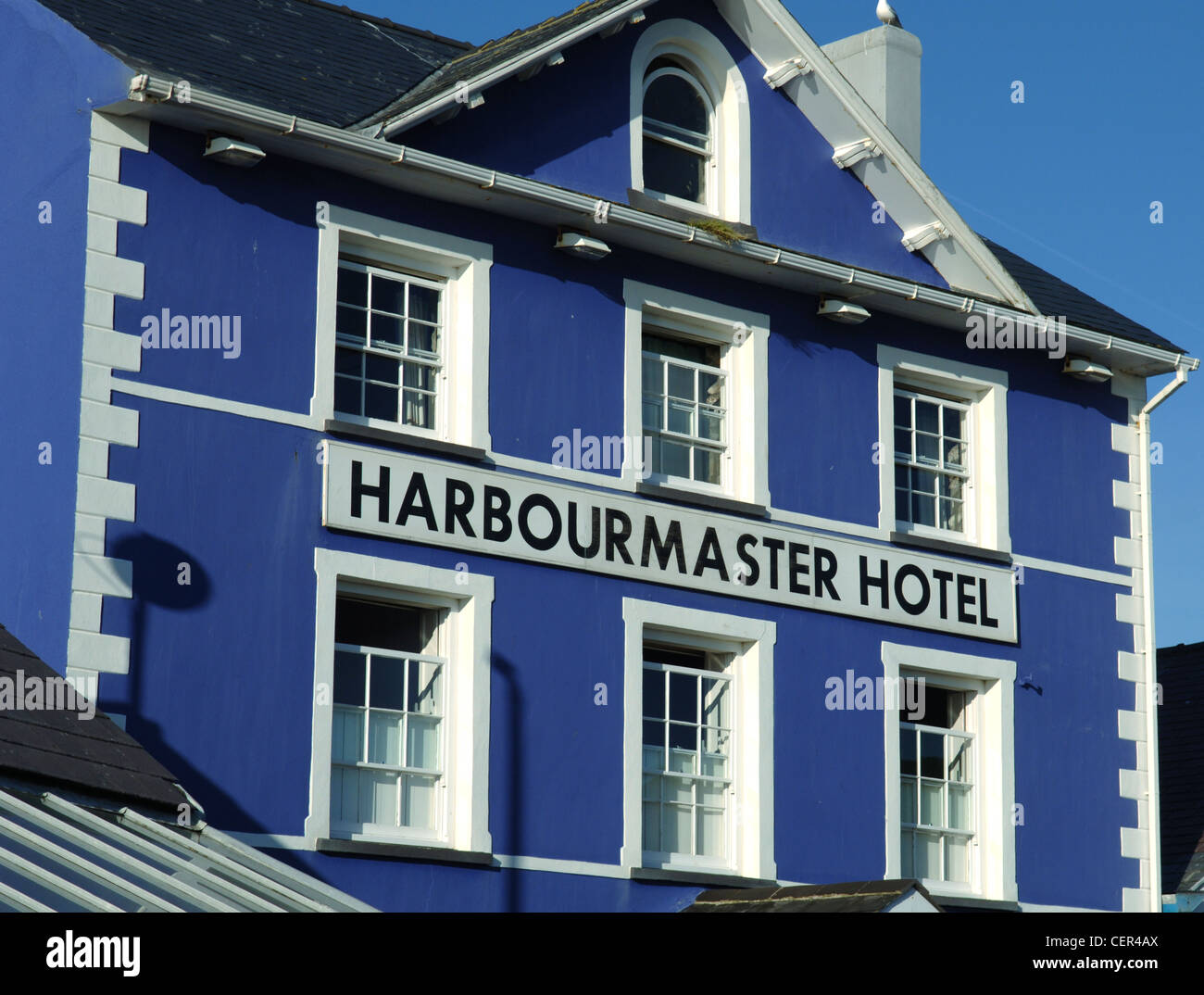 Von außen den Hafenmeister Hotel. Stockfoto