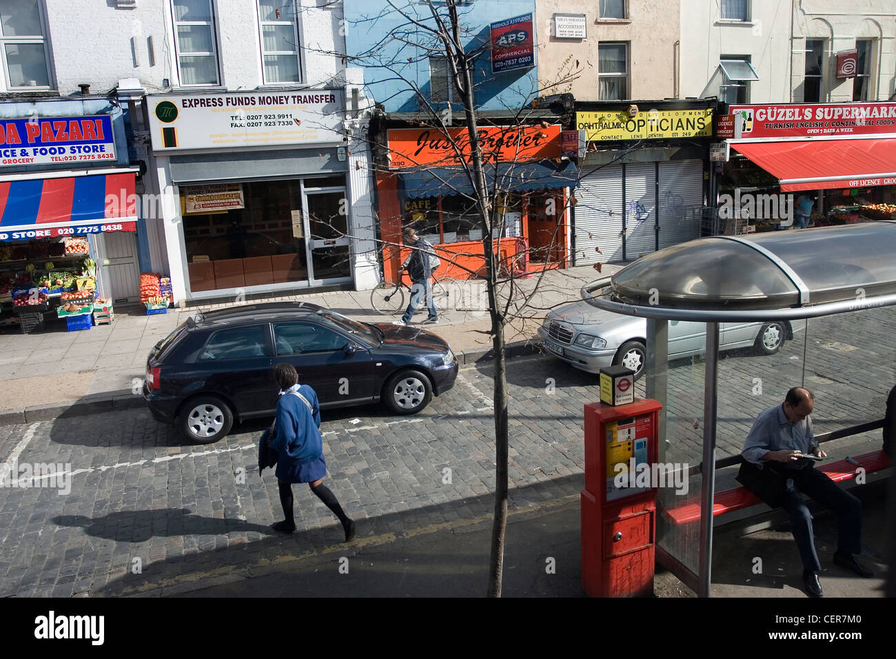 Hackney Street Life. Teil des Landes in Hackney ist für die Sommerspiele 2012 verwendet werden. Stockfoto