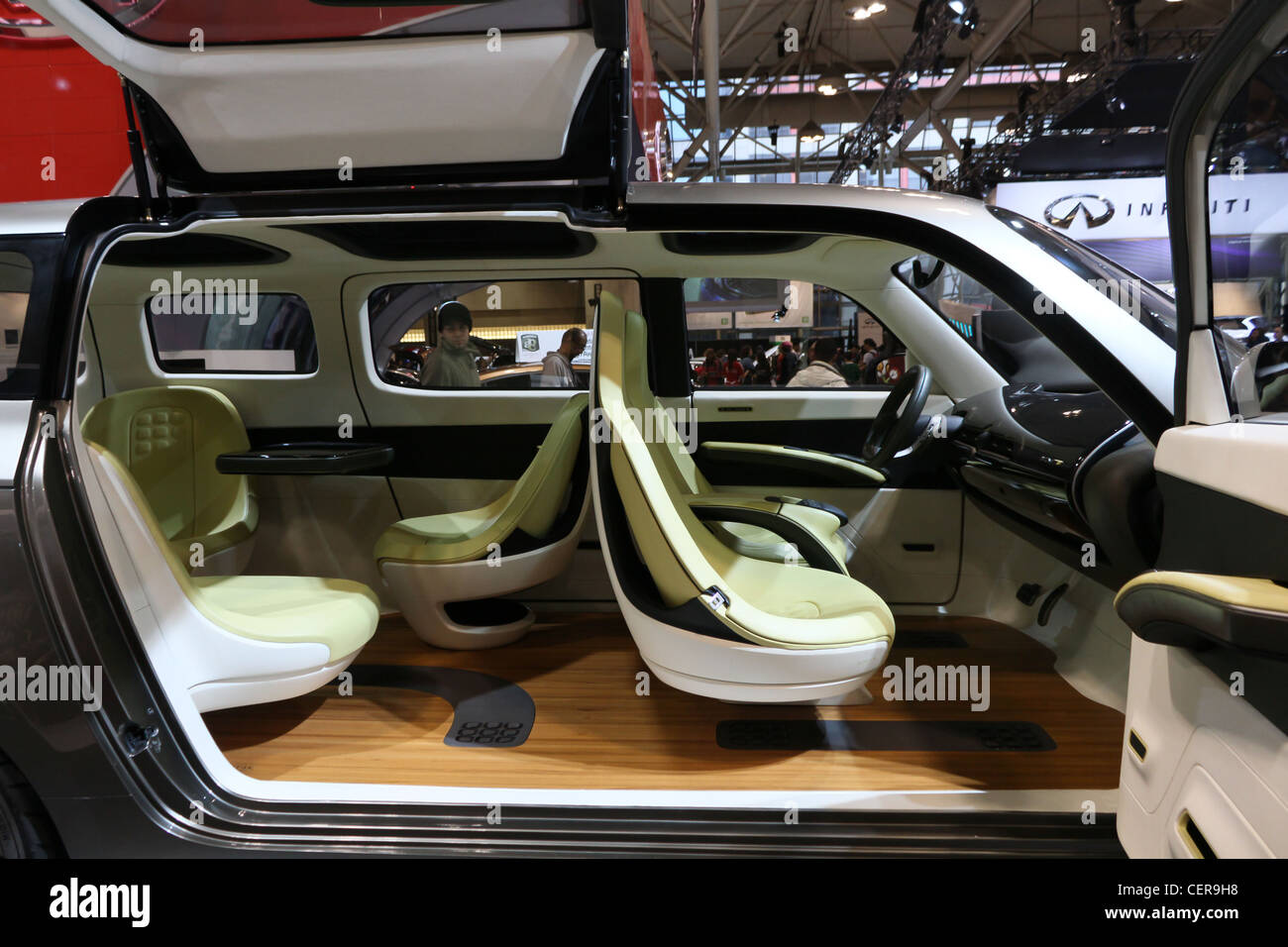 futuristisches Konzept Auto Innenraum Sitze Stockfoto