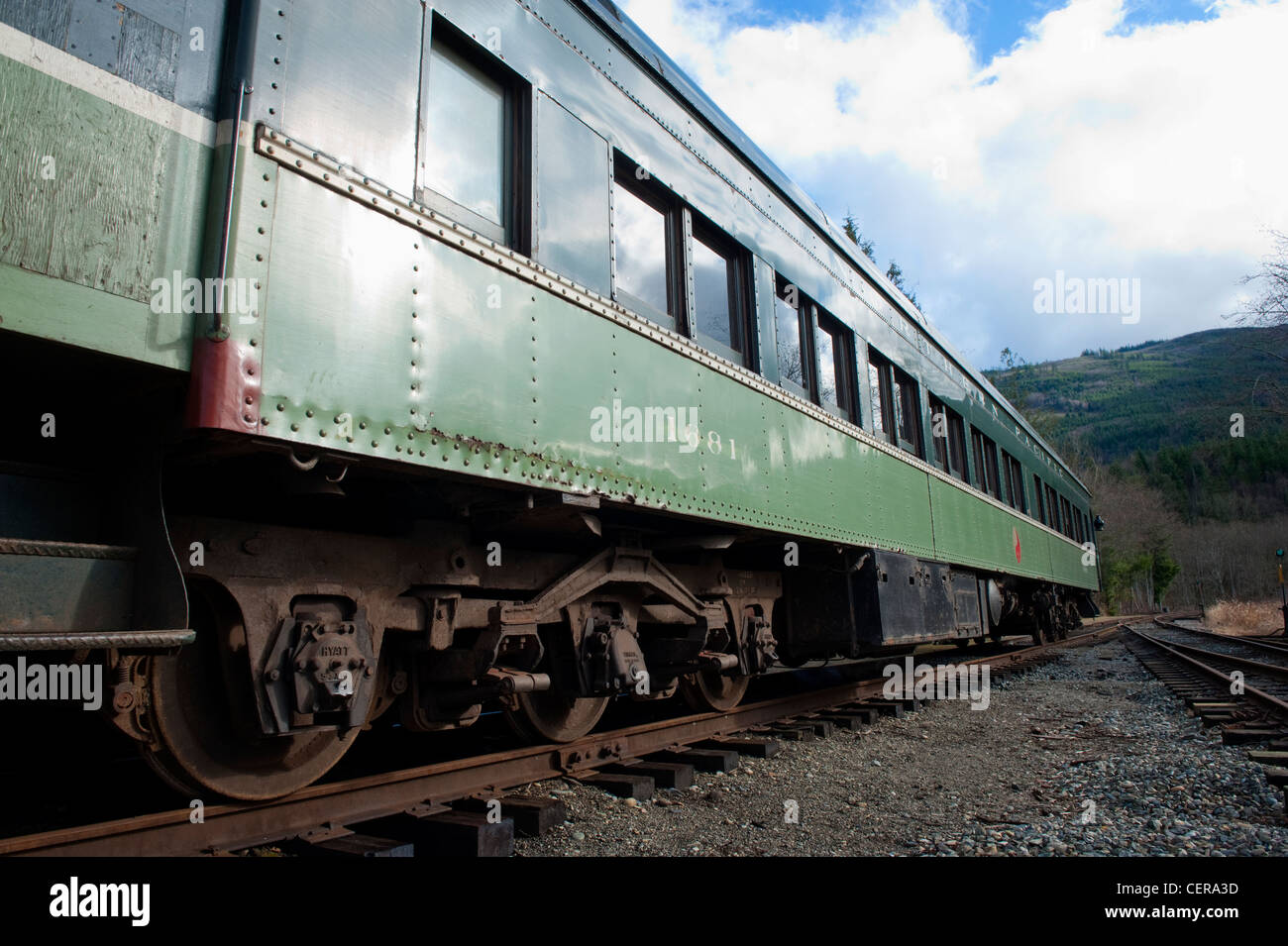 Diese Passagier Zug Trainer Datum von 1910 bis 1925 und dienten auf amerikanische Eisenbahnen vor den Tagen von Amtrak. Stockfoto