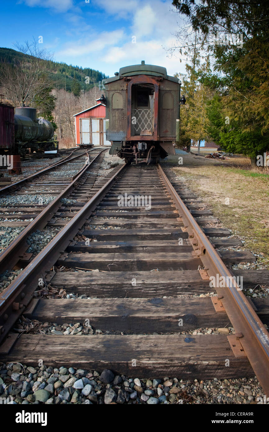 Diese Passagier Zug Trainer Datum von 1910 bis 1925 und dienten auf amerikanische Eisenbahnen vor den Tagen von Amtrak. Stockfoto