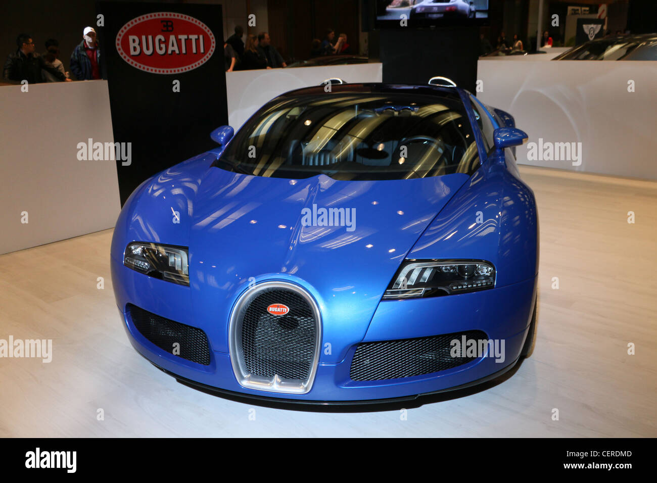 Bugatti Auto blau schnelles Rennen Sport Stockfoto