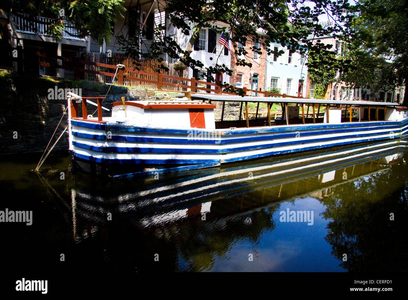 Die Georgetown Kanalboot entlang der Chesapeake und Ohio Leinpfad in Georgetown, Washington D.C. Stockfoto