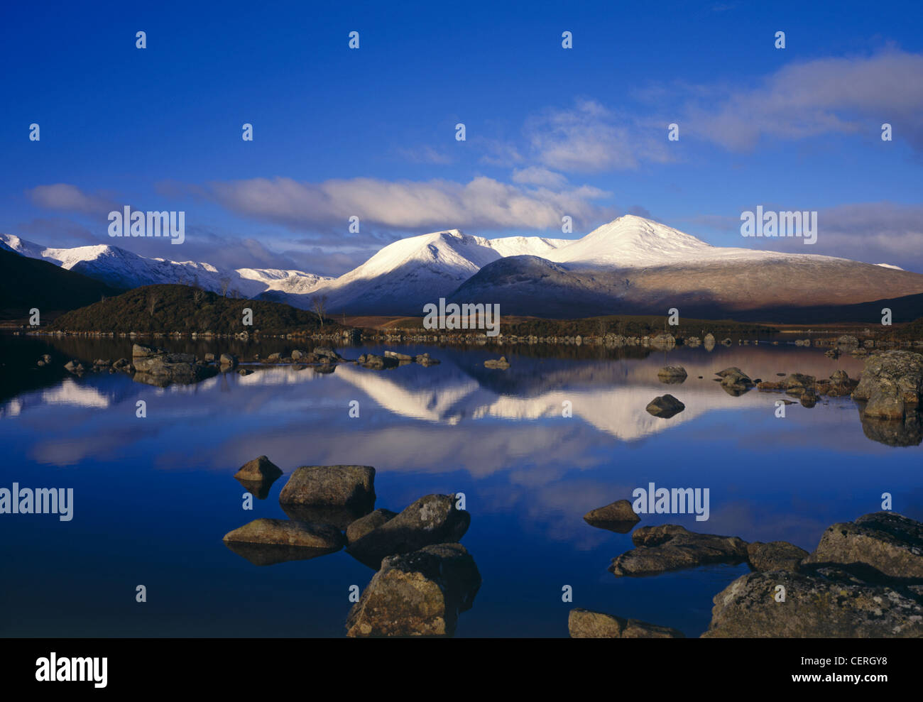 Morgendämmerung über Rannoch Moor. Stockfoto