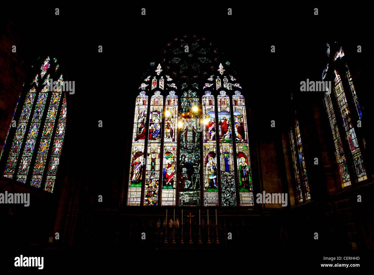 Marienkirche in Shrewsbury. (18) Bilder in Fotografen Bibliothek Aspekte dieses feine englische Kirche. Stockfoto