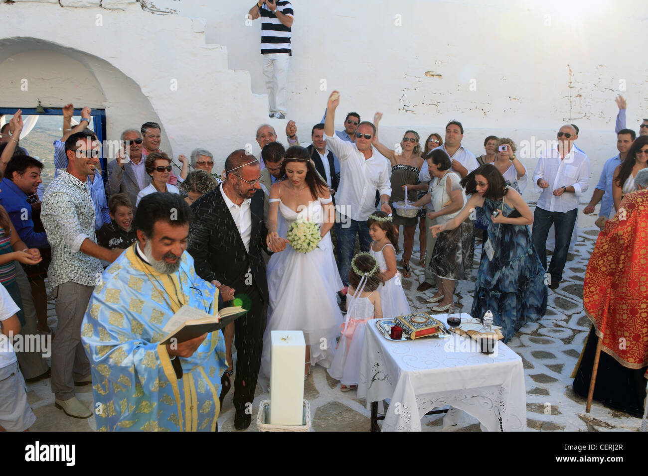 Griechenland eine traditionelle griechische orthodoxe Hochzeit Stockfoto