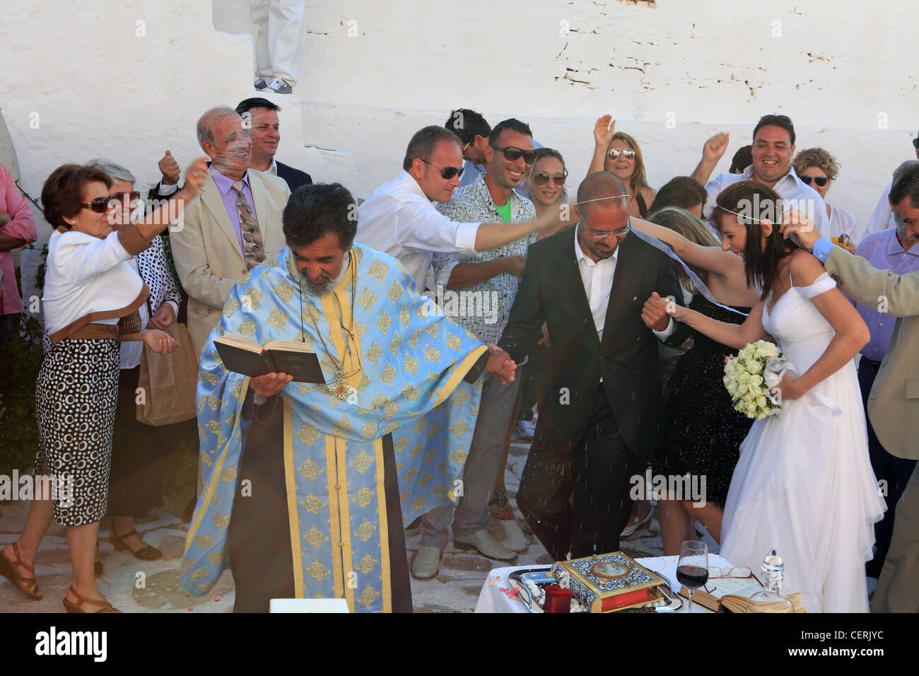 Griechenland eine traditionelle griechische orthodoxe Hochzeit Stockfoto