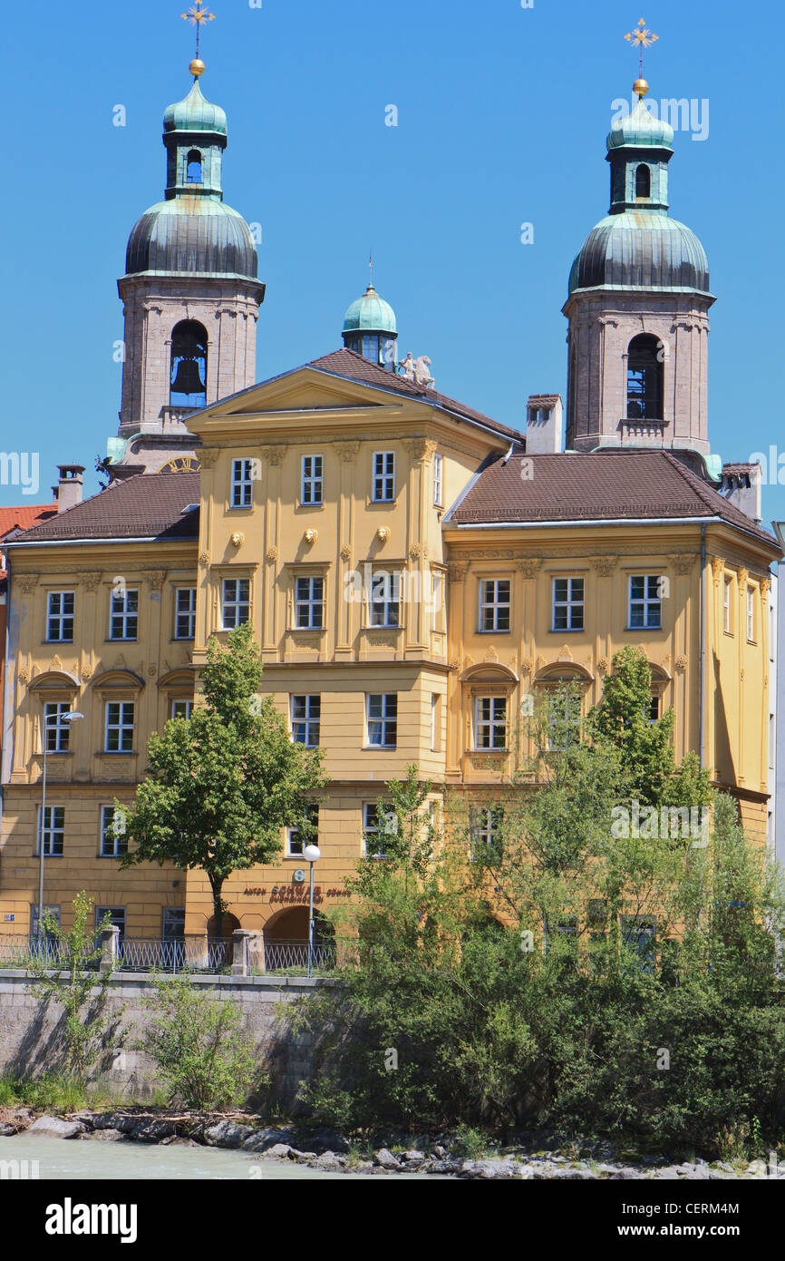 Österreich Innsbruck Riverside Building Stockfoto