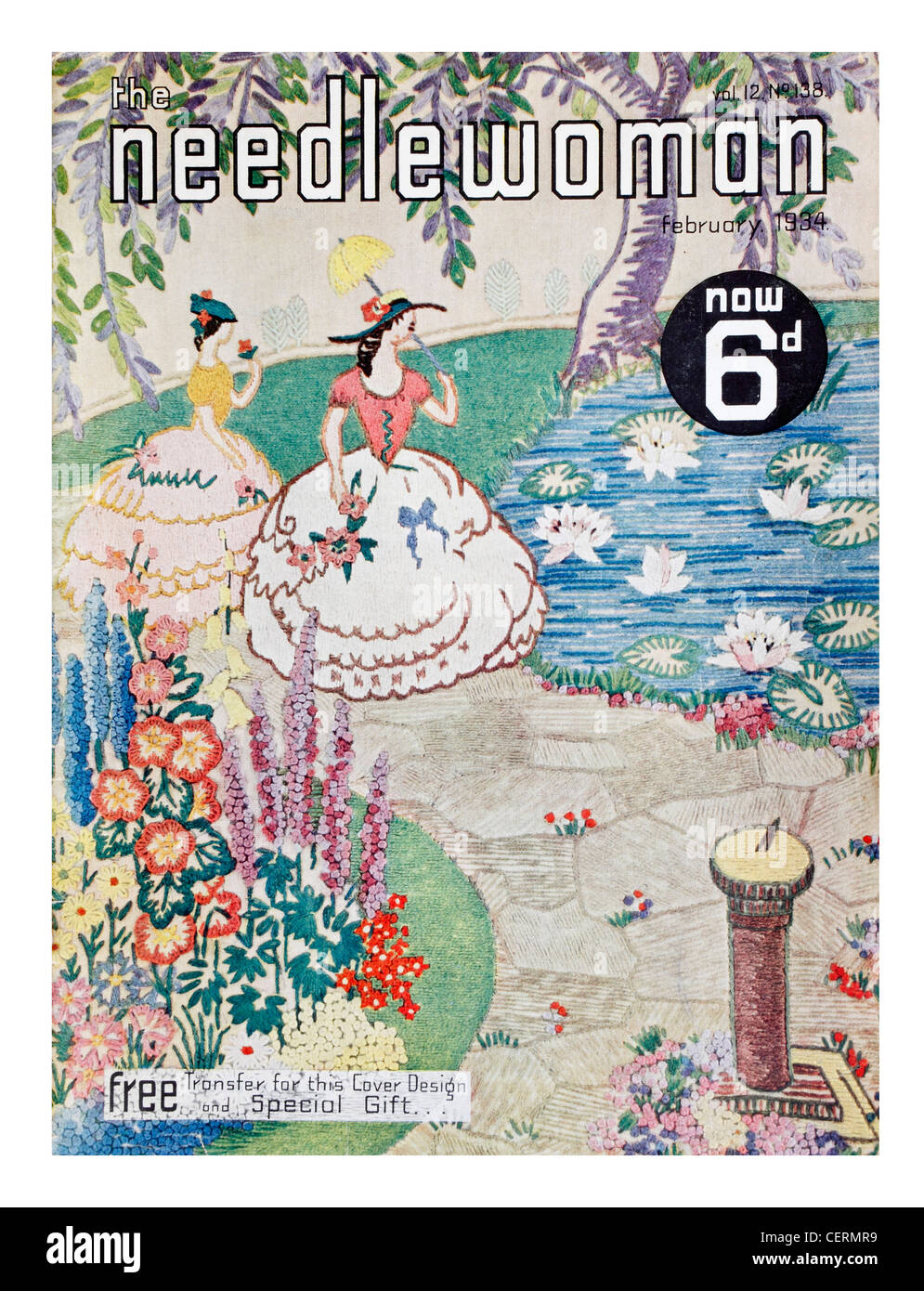 1930er Jahre Handarbeiten Zeitschrift gute Handarbeit Needlewoman. Stickerei-Transfer Stockfoto