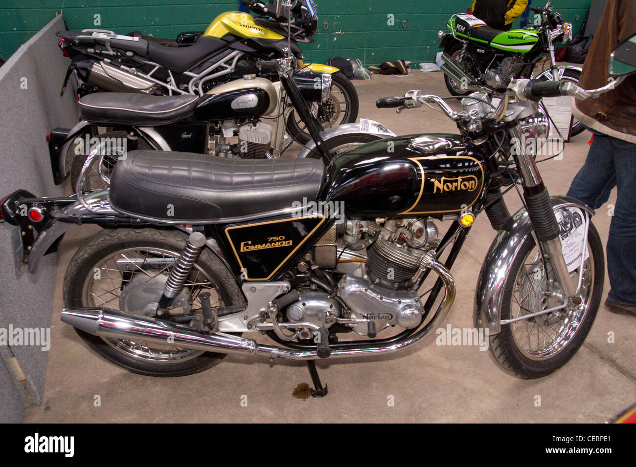 Norton 750 Commando bei den Classic-Bike-Show. Stockfoto