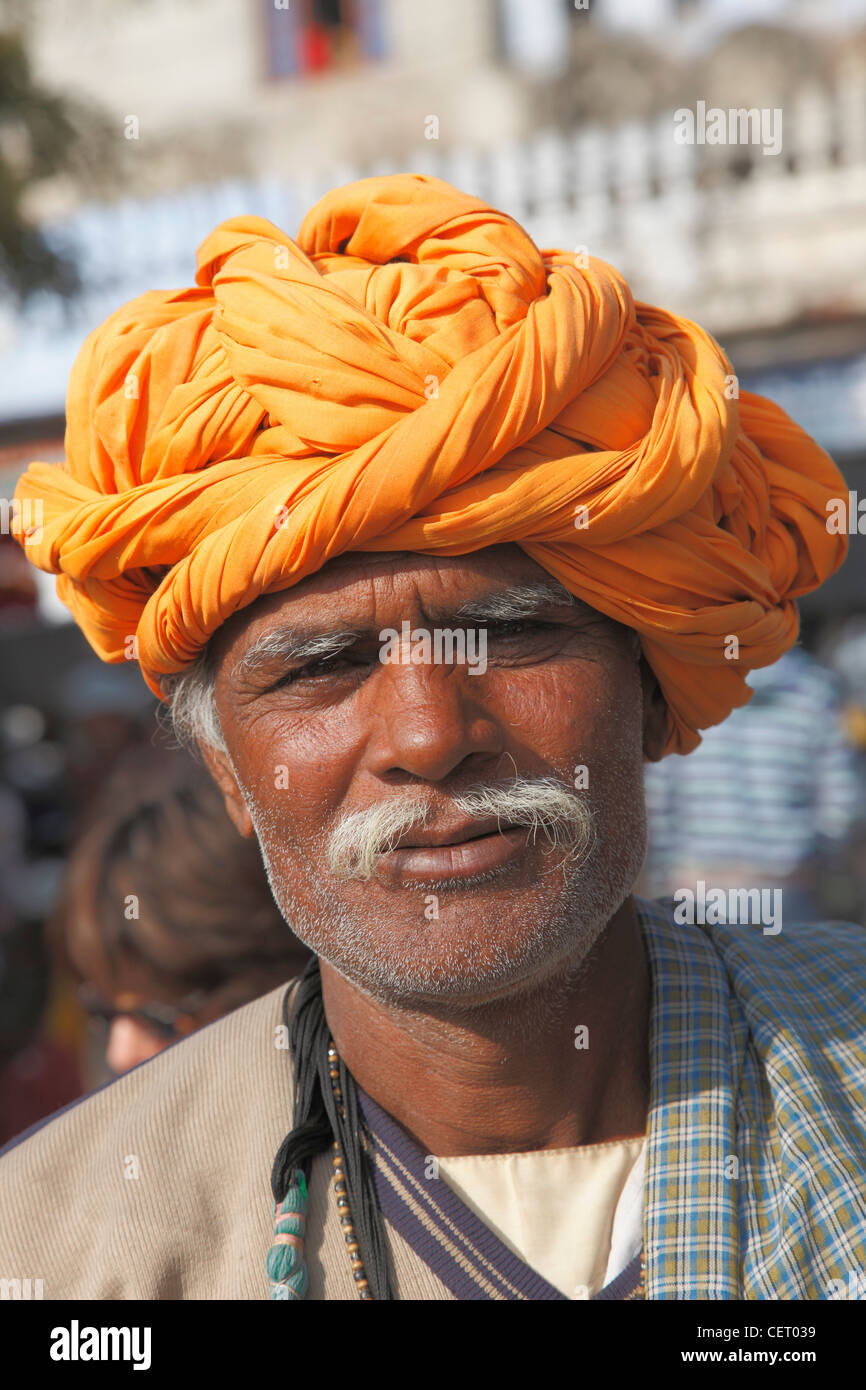 Indien, Rajasthan, Bundi, Mann, Porträt, Stockfoto