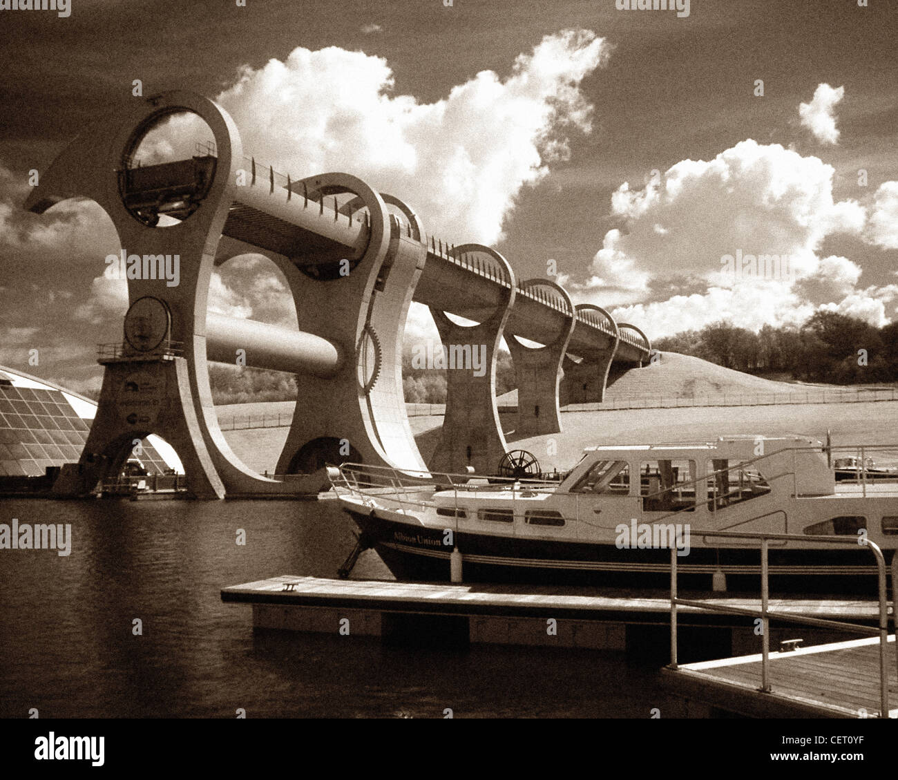 Das Falkirk Wheel Kanal Lift, Schottland, UK @hotpixuk Stockfoto