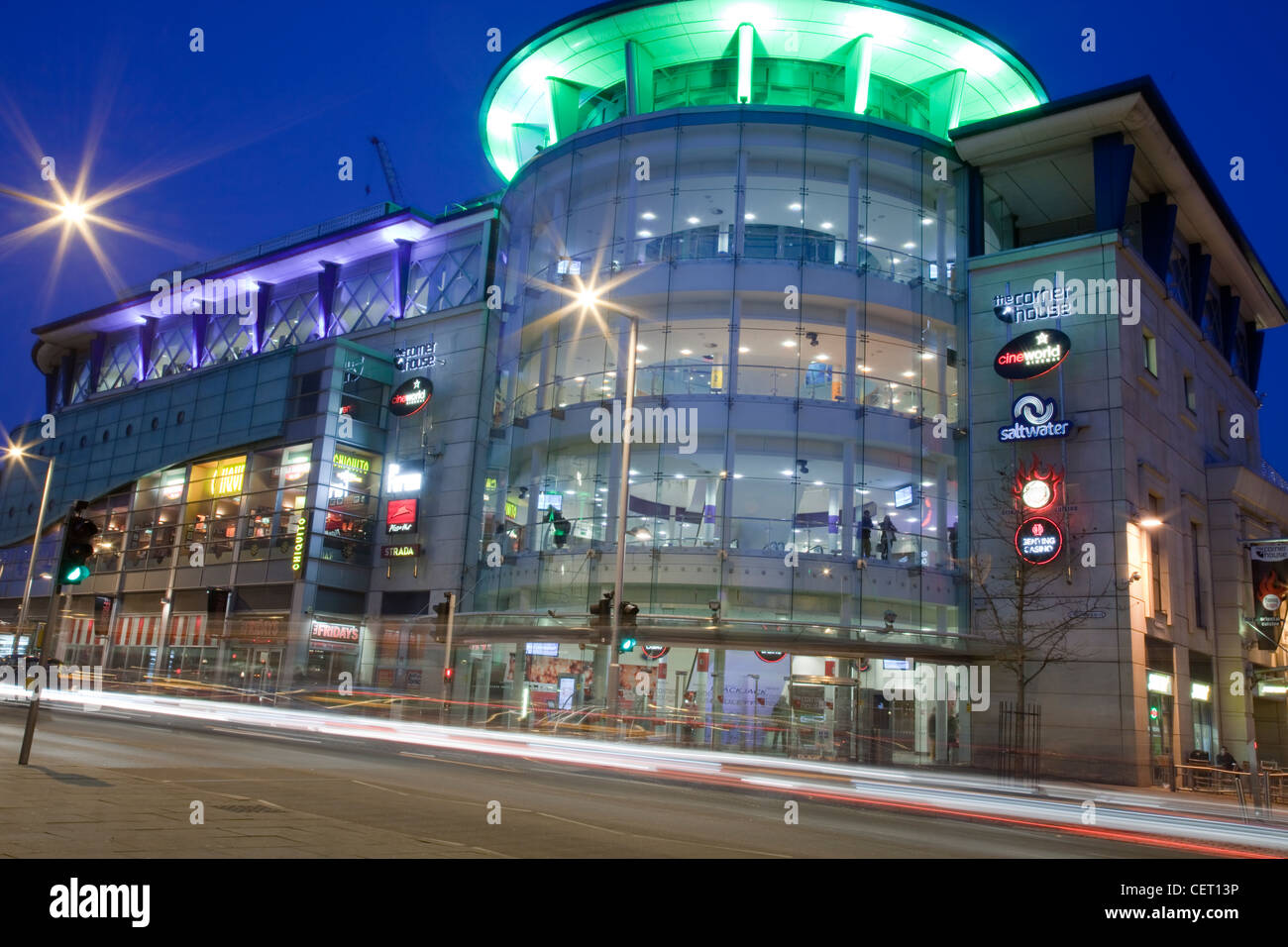 Das Cornerhouse Nottingham nachts mit Licht Routen Nottingham England UK Stockfoto