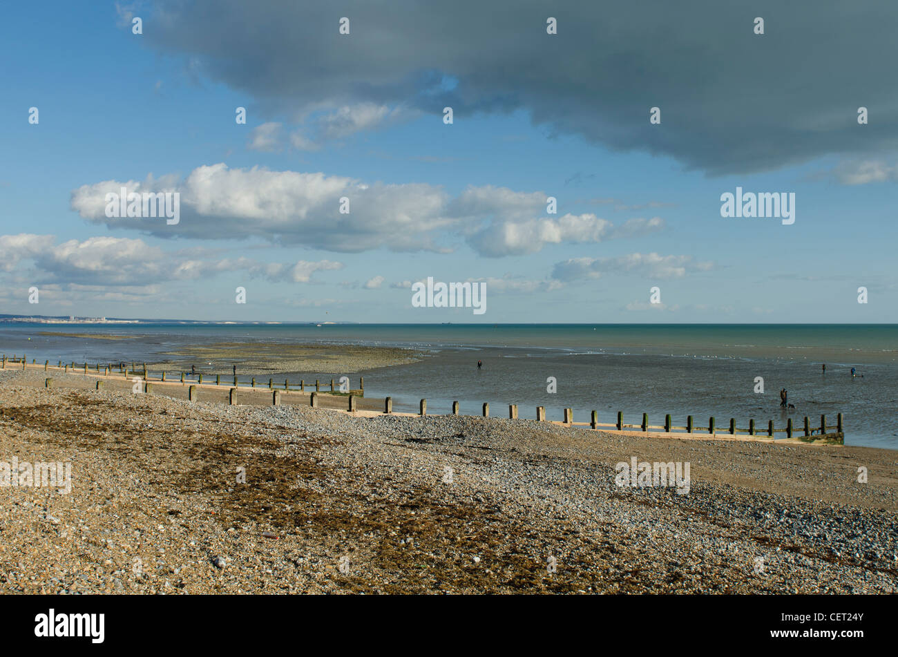 Worthing Strand Flut aus West Sussex England Uk Stockfoto