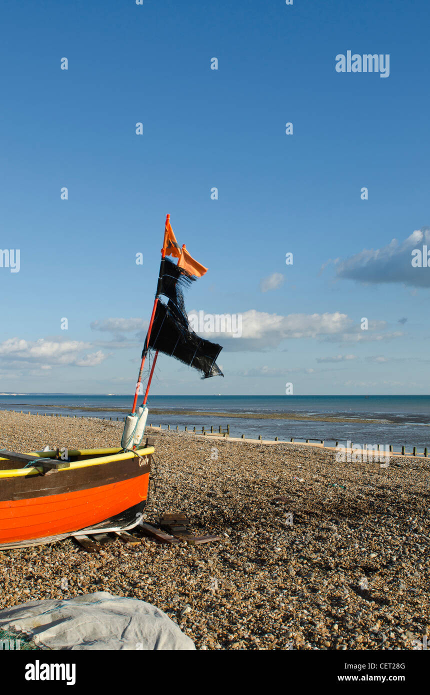 Angelboot/Fischerboot Cody Worthing Strand West Sussex England Uk Stockfoto