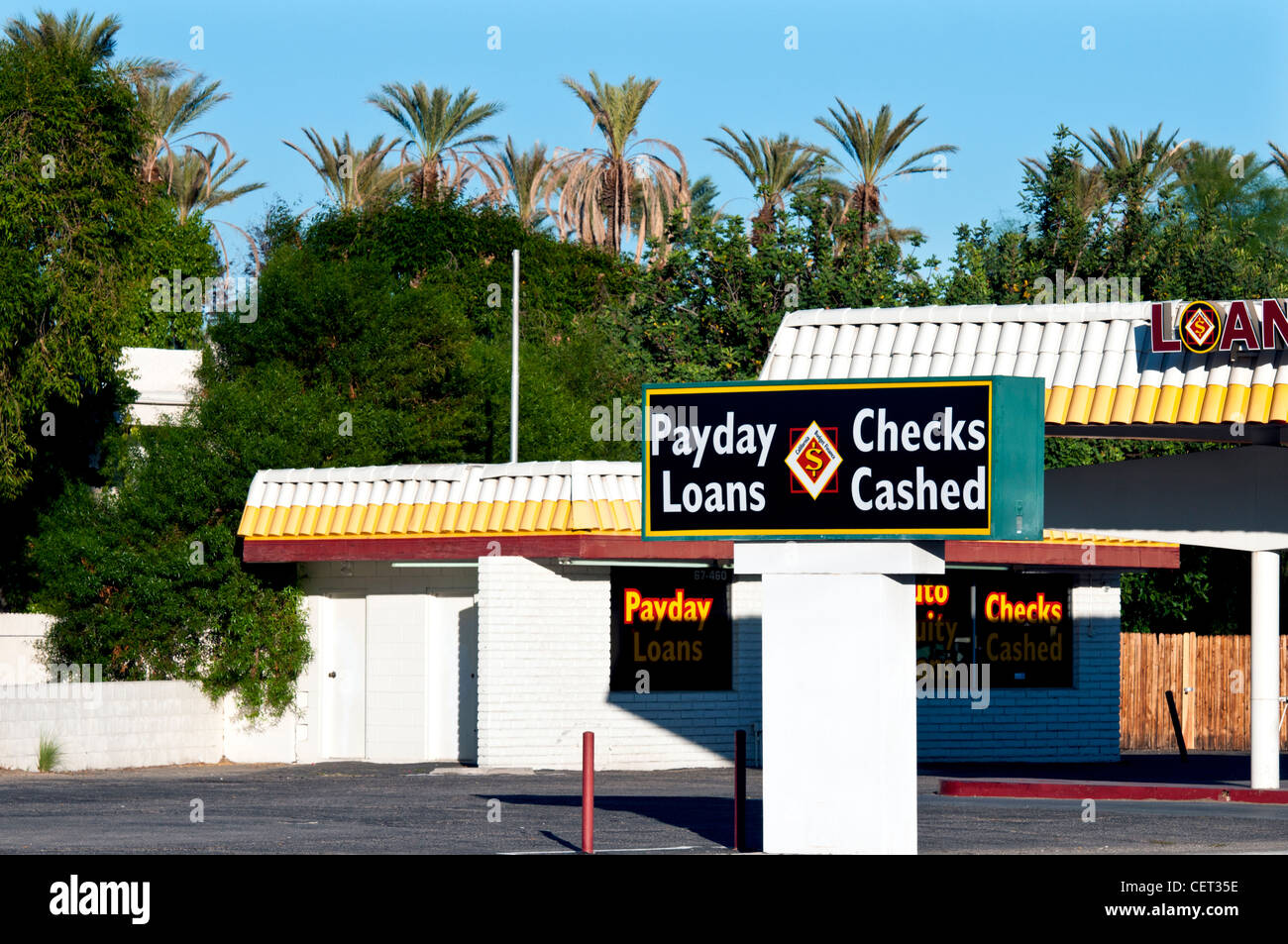 Zahltag-Darlehen-Store in Rancho Mirage, Kalifornien. Stockfoto