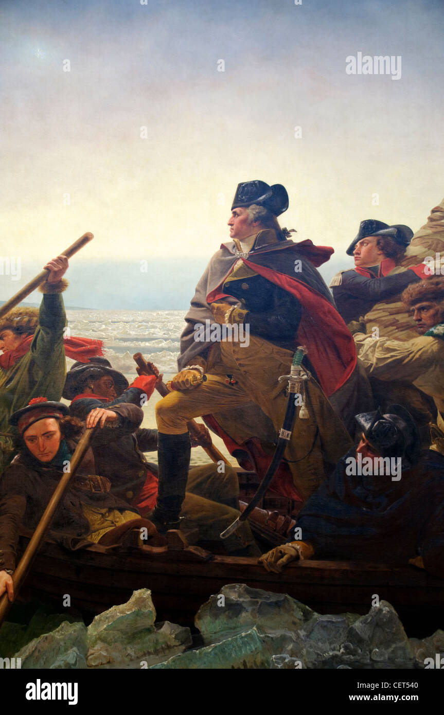 Detail: Washington überquert den Delaware von Emanuel Leutze, 1851 amerikanische, Stockfoto