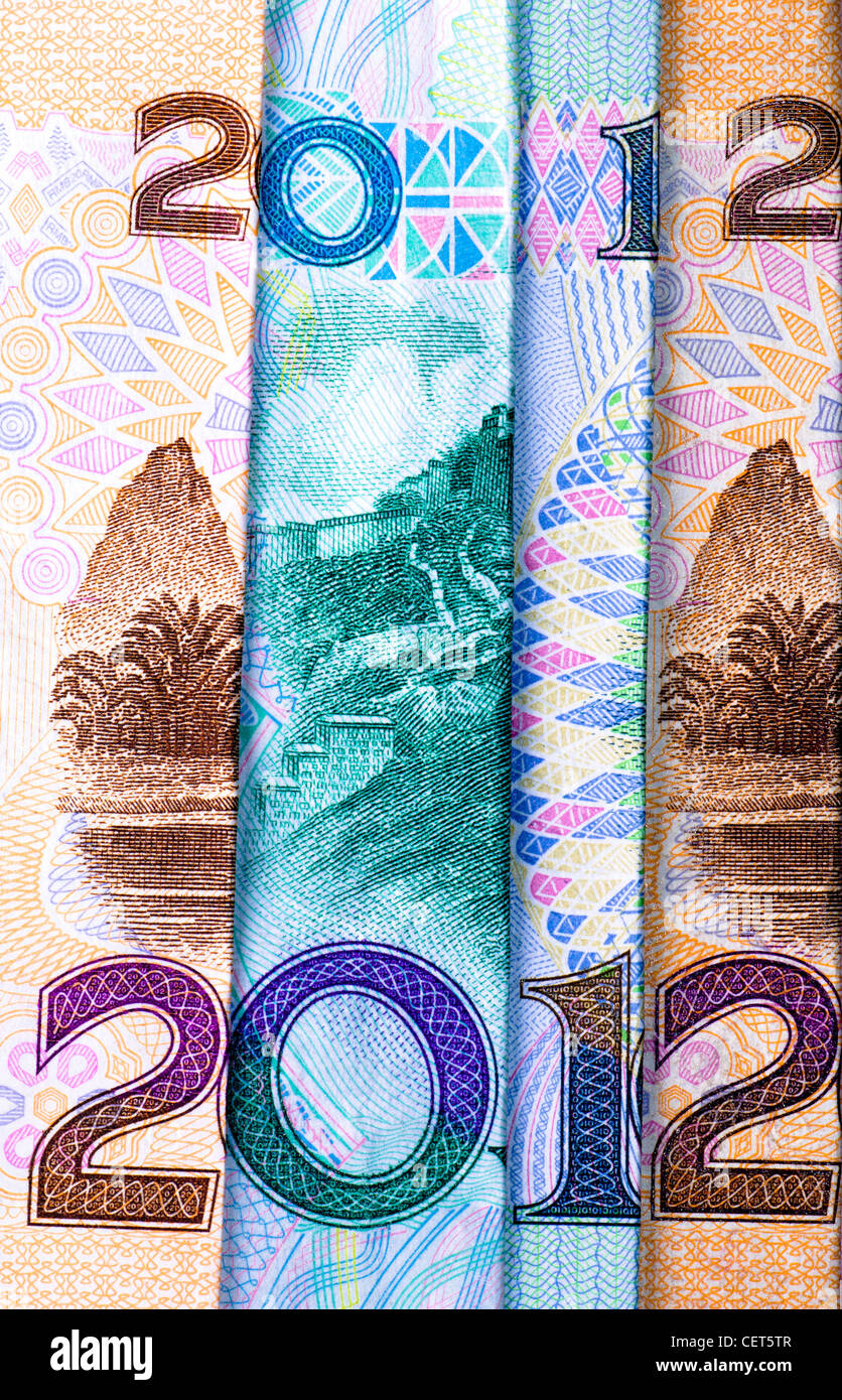 Chinesische bank Hinweis Geld RMB Neujahr 2012 finanziellen Hintergrund Stockfoto