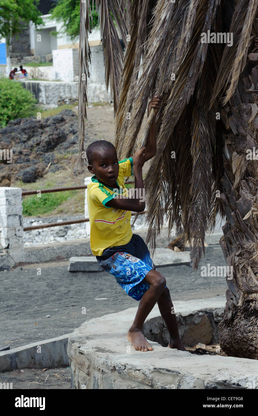 Junge in Pedra Badejo Santiago, Kapverdische Inseln, Afrika Stockfoto