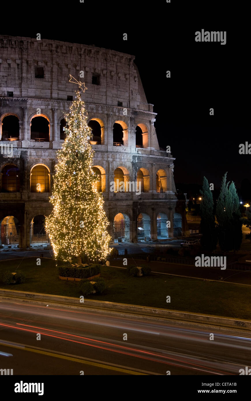 Kolosseum an Weihnachten Zeit, Rom, Latium, Italien Stockfoto