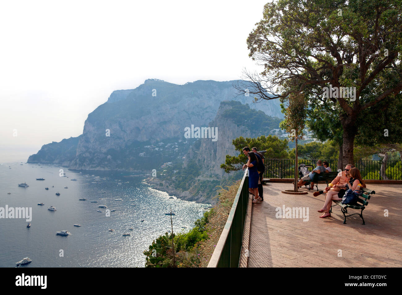 Blick auf die Terrasse Capri Insel Italien Stockfoto