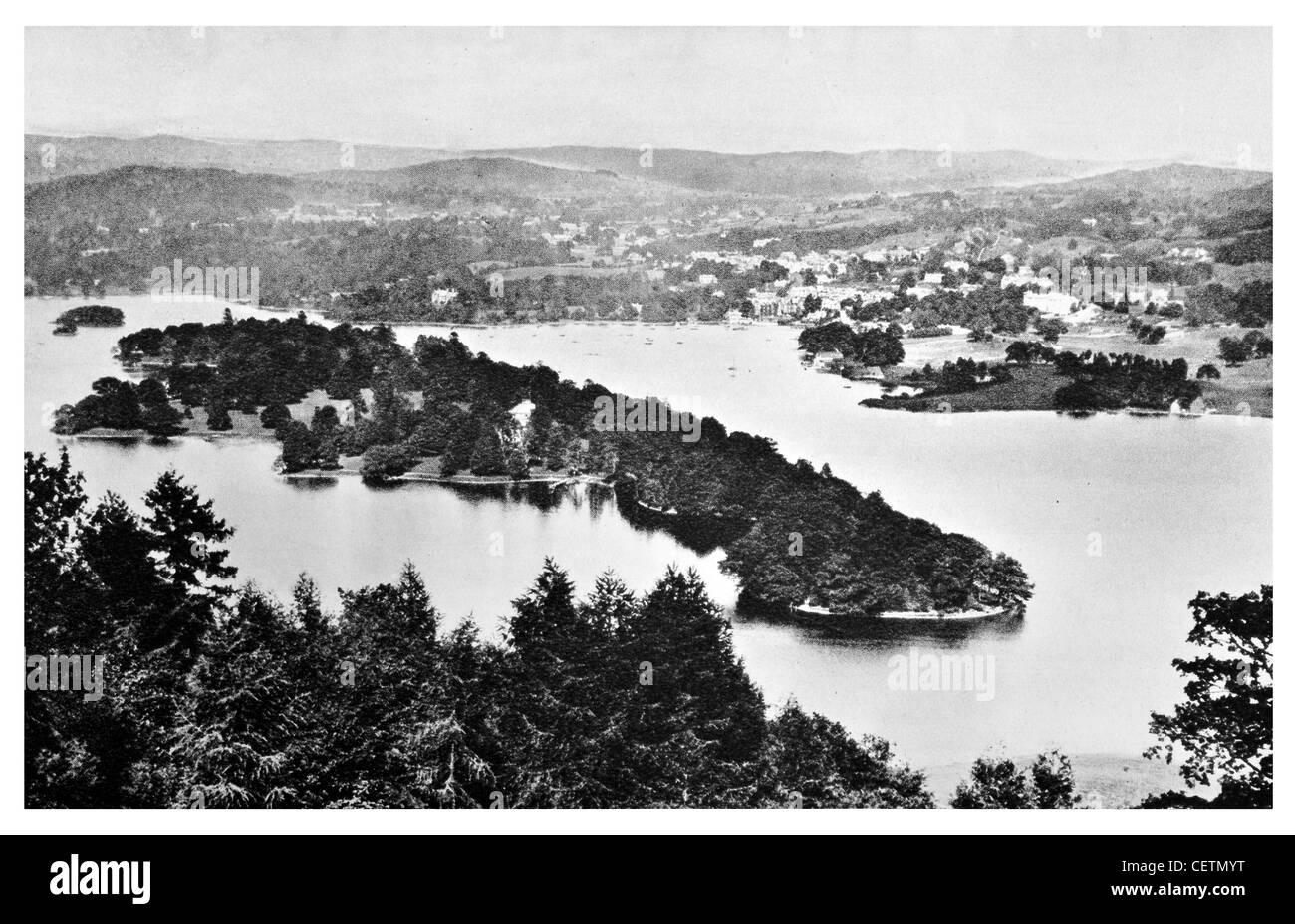 Windermere Bowness und Belle Isle Stockfoto