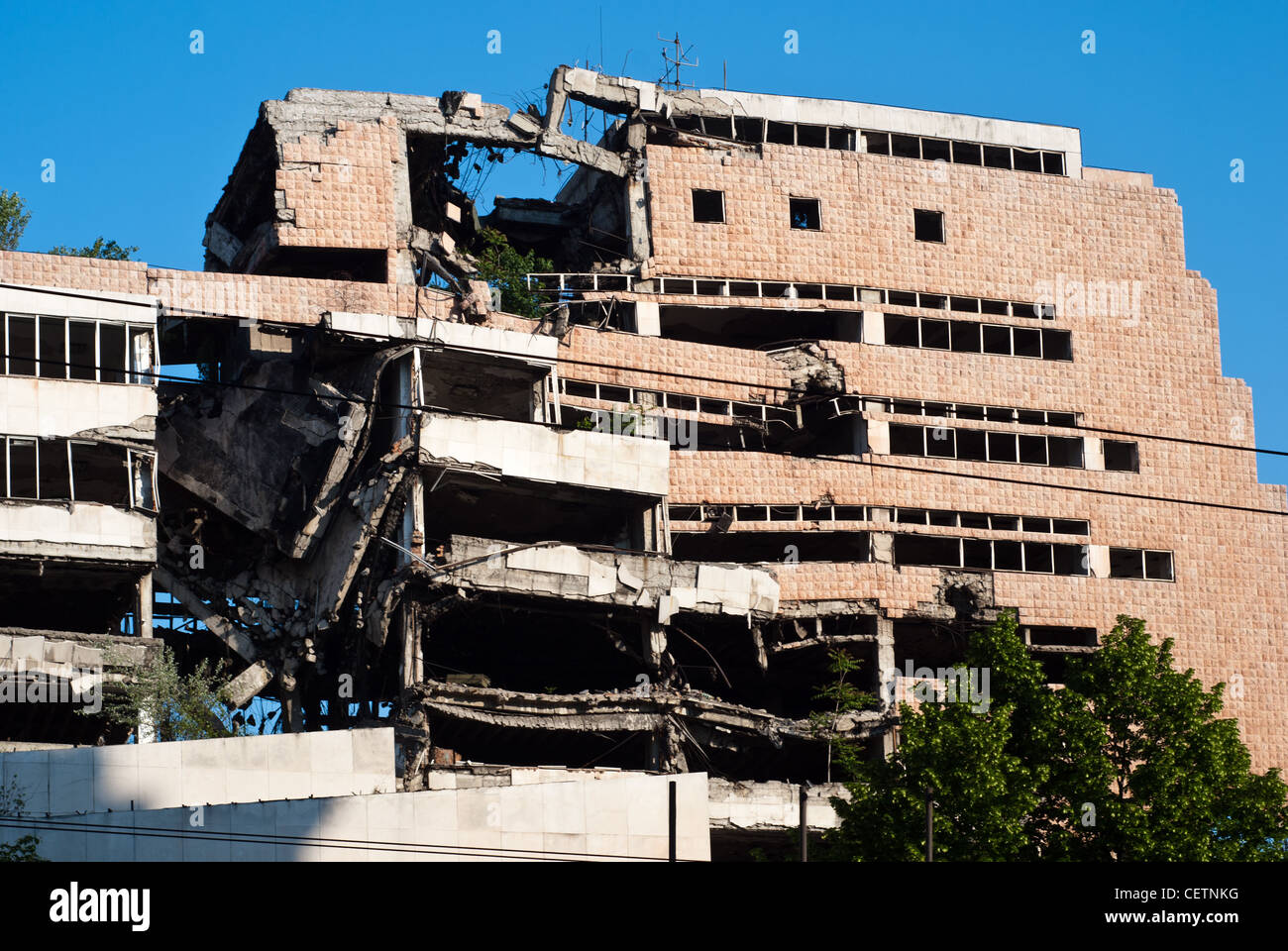 Ministerium für Verteidigung Gebäude in Belgrad während des NATO-Bombardements 1999 beschädigt Stockfoto